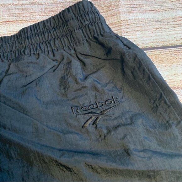 90s Vintage Reebok Black Swishy Pants Size Medium - Picture 5 of 14